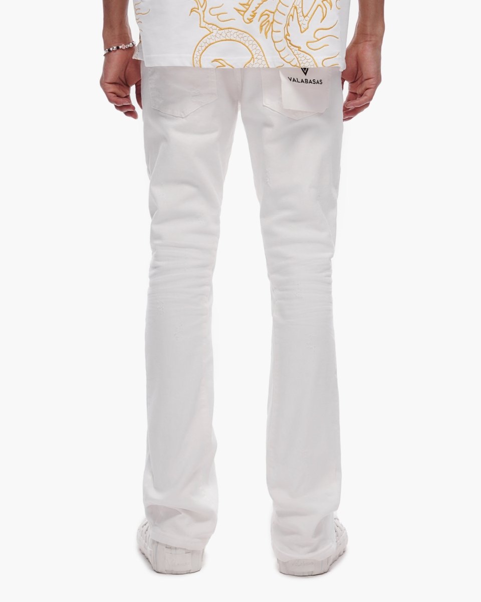 Thatch White Stacked Jeans - Valabasas