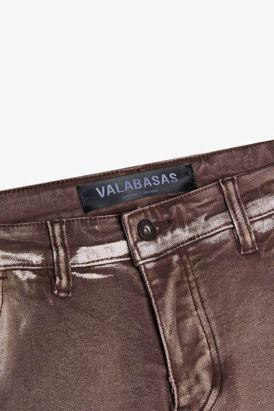 "THE CARPENTER” STACKED FLARE JEAN LIGHT BROWN - Valabasas