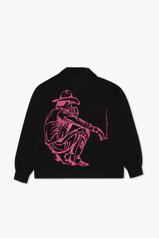 "THINKING" BUTTON DOWN BLACK - Valabasas