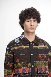 Time Black Multi Hand Beaded Jacket - Valabasas