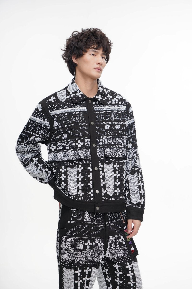Time Grey Multi Hand Beaded Jacket - Valabasas