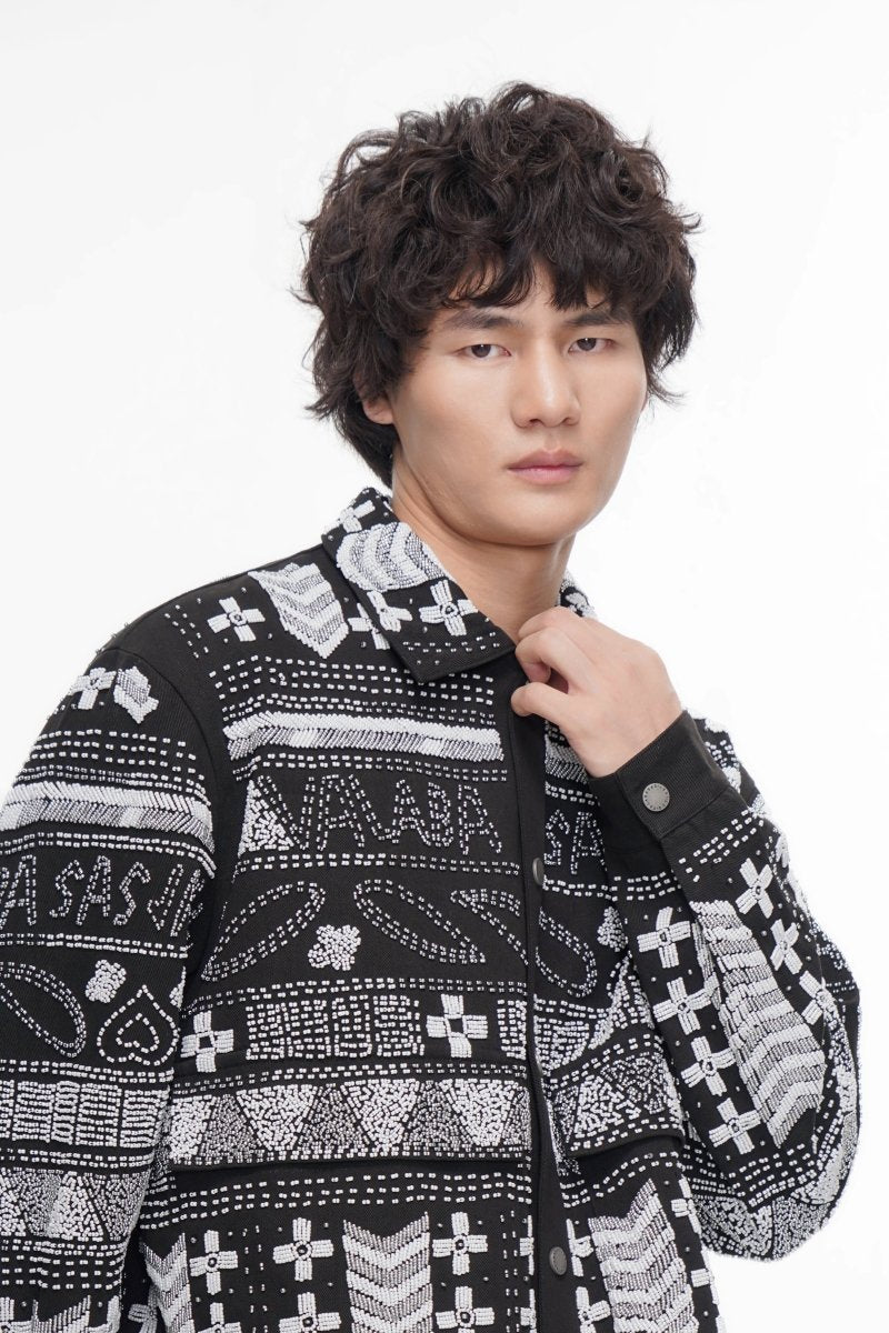 Time Grey Multi Hand Beaded Jacket - Valabasas