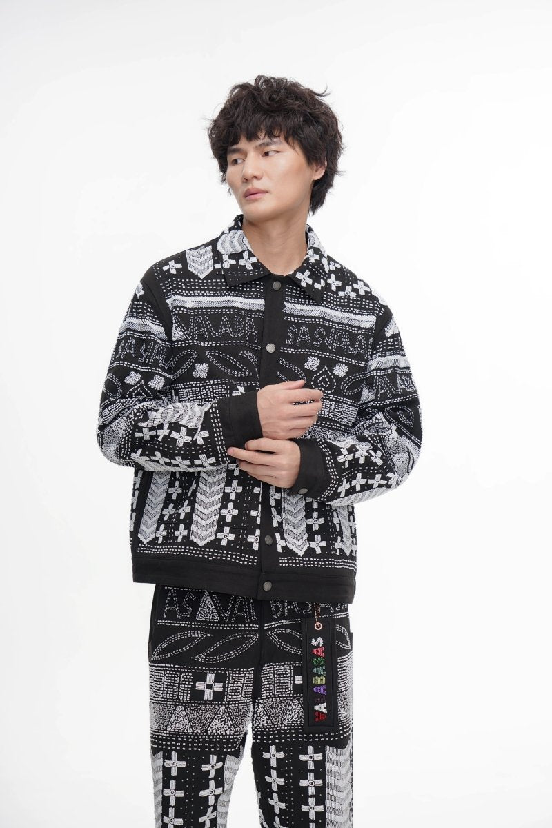 Time Grey Multi Hand Beaded Jacket - Valabasas