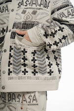 Time White Multi Hand Beaded Jacket