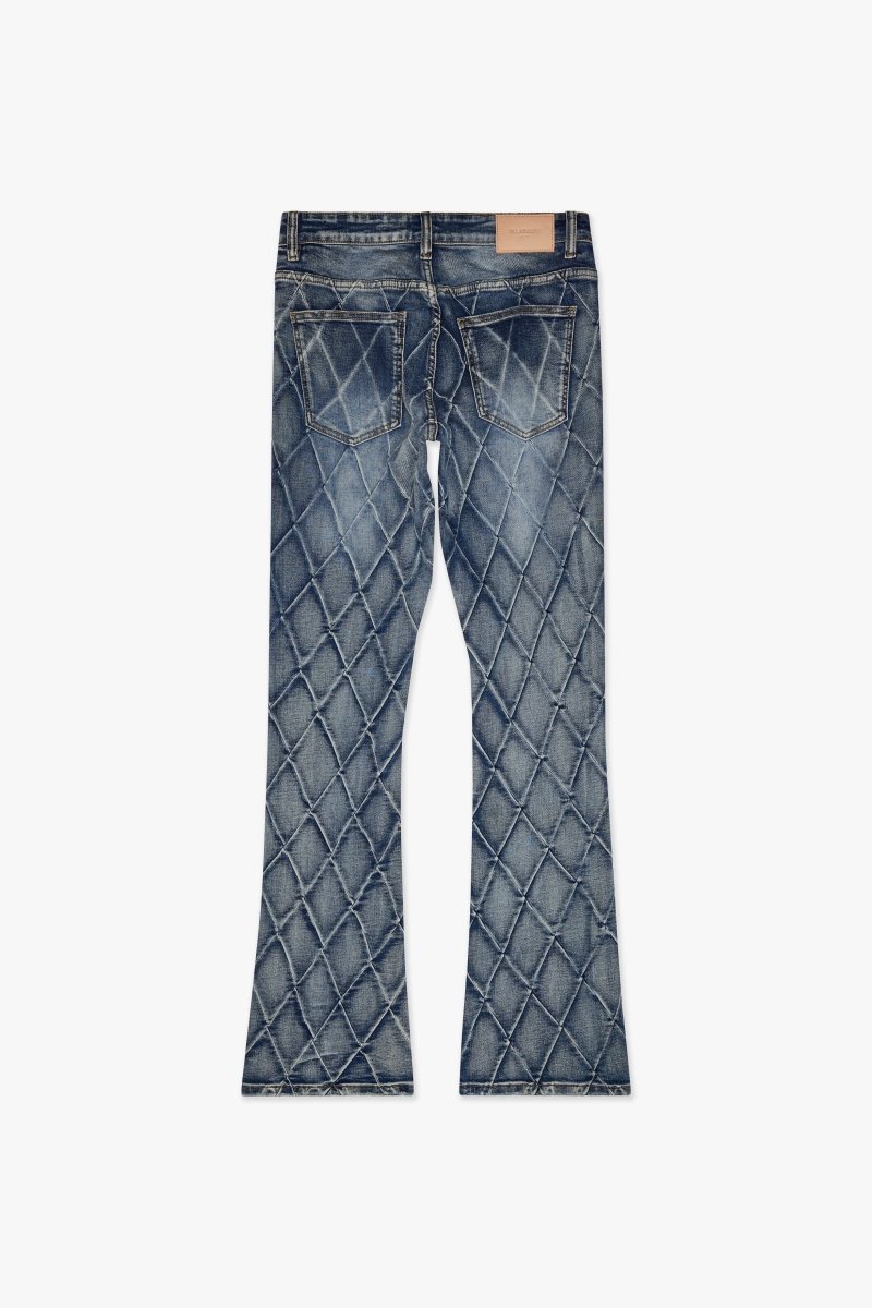 Tire Stacked Flare Jean Blue Washed - Valabasas