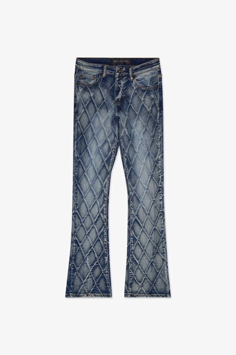 Tire Stacked Flare Jean Blue Washed - Valabasas