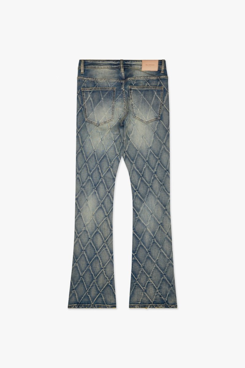 Tire Stacked Flare Jean Light Vintage Blue - Valabasas