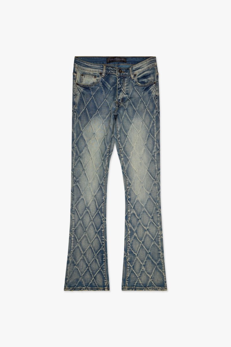 Tire Stacked Flare Jean Light Vintage Blue - Valabasas