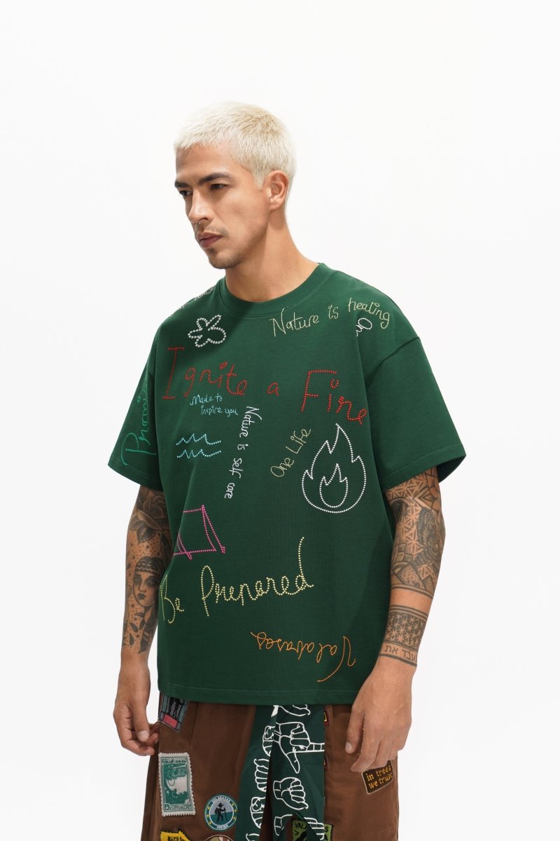 Trailborn Dark Green Tee - Valabasas