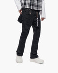 Trance Stacked Black Waxed Jeans