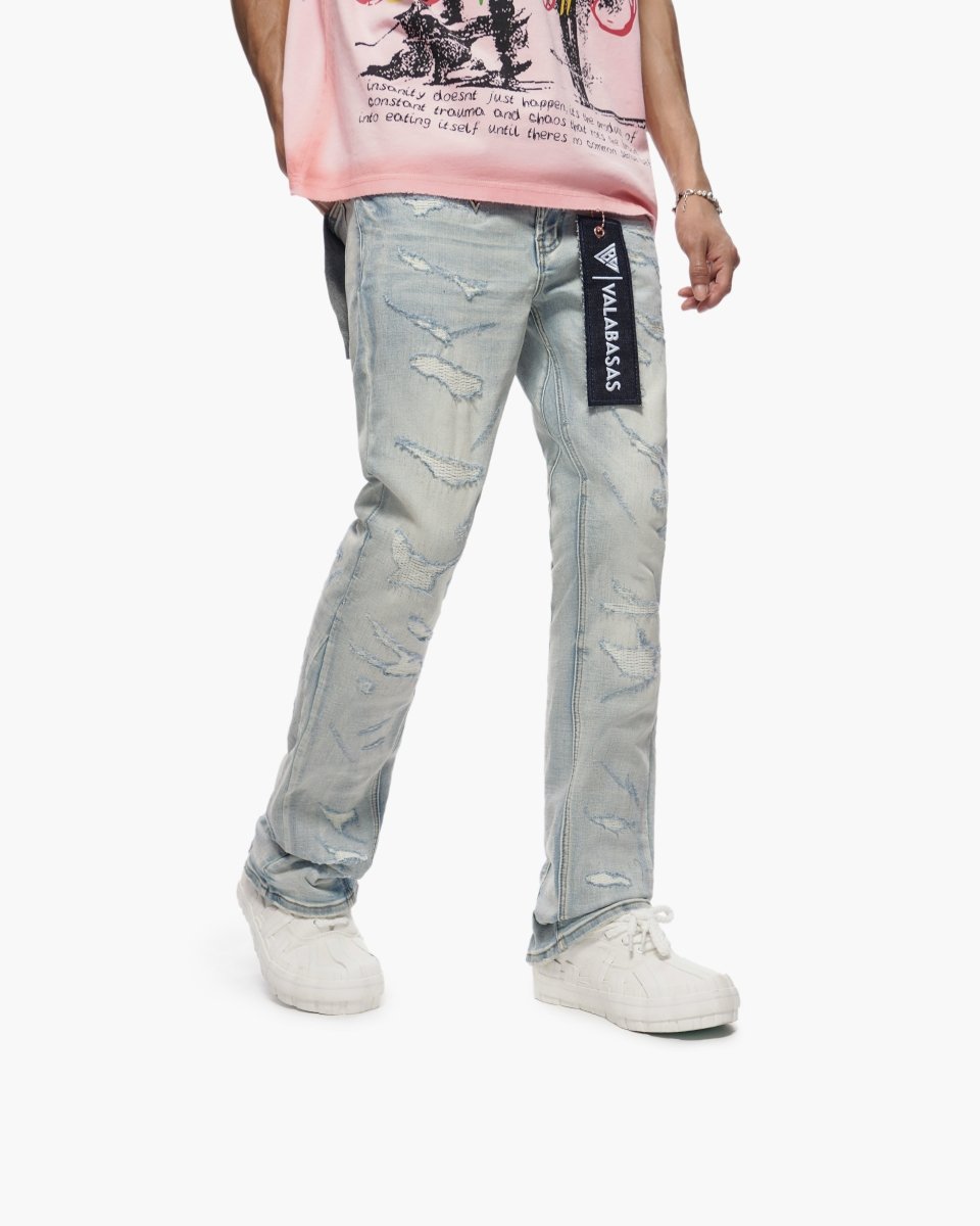 Trance Stacked Light Blue Jeans - Valabasas