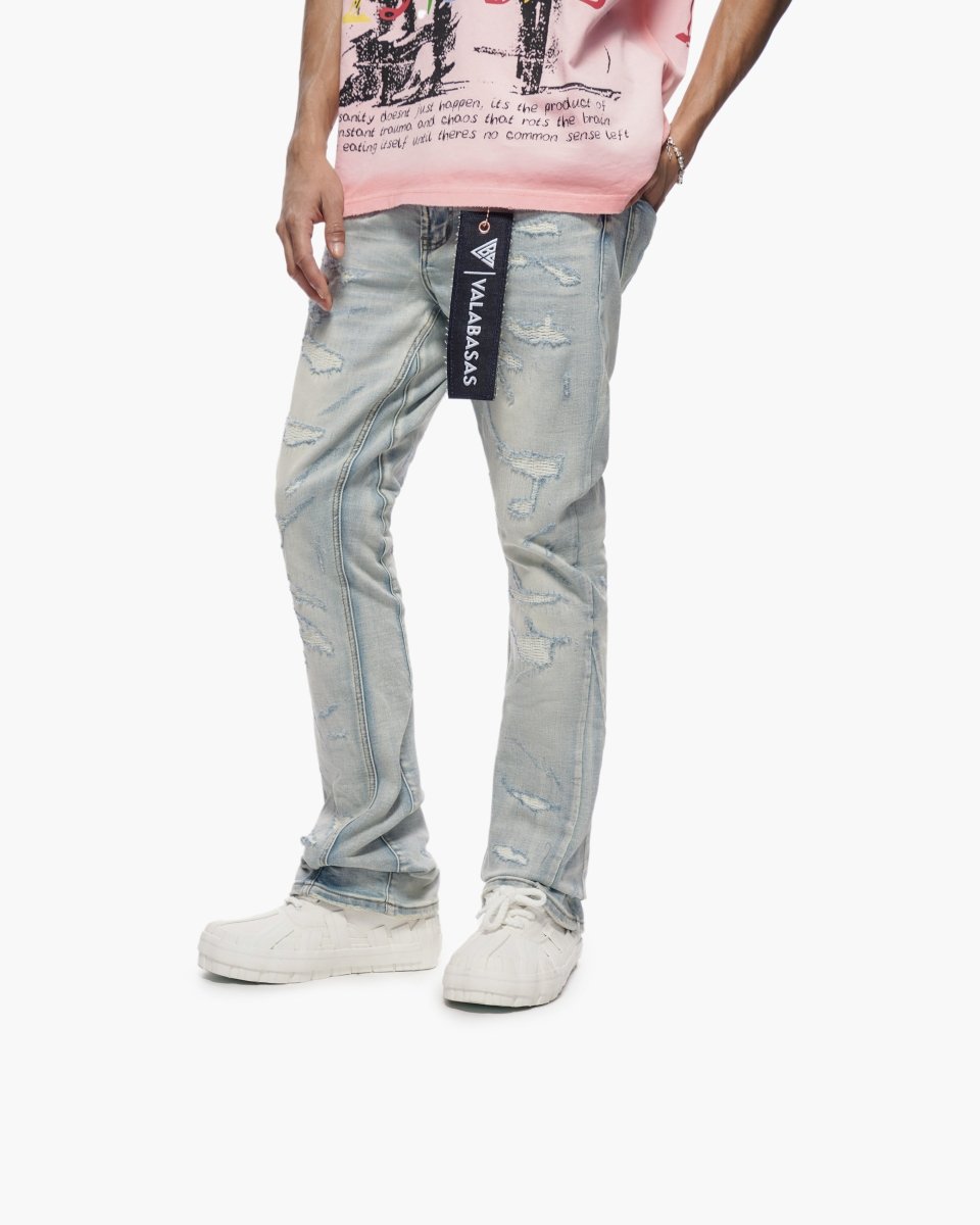 Trance Stacked Light Blue Jeans - Valabasas