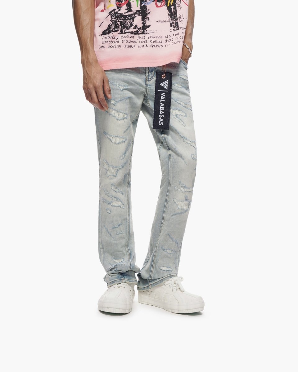 Trance Stacked Light Blue Jeans - Valabasas