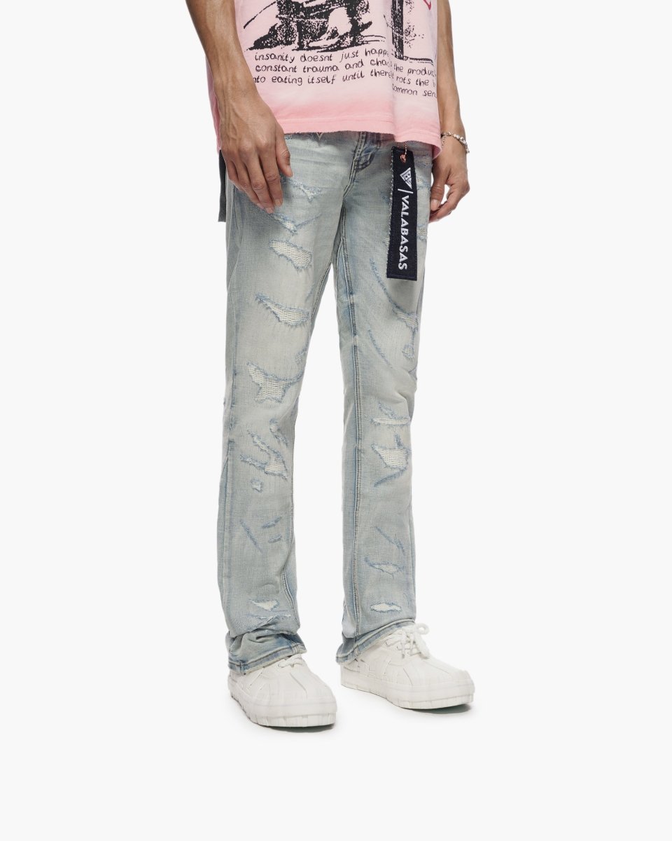 Trance Stacked Light Blue Jeans - Valabasas