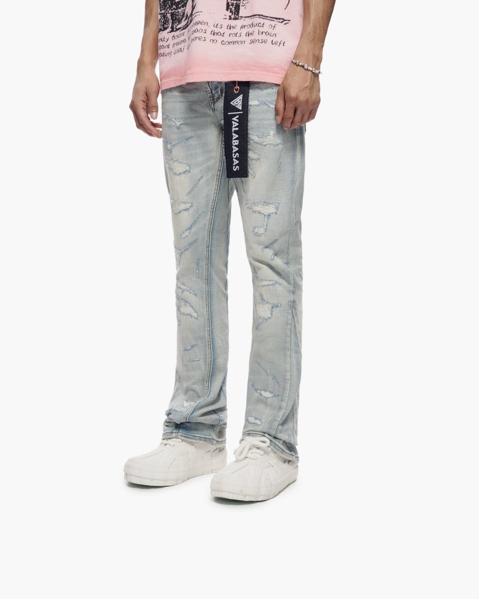 Trance Stacked Light Blue Jeans - Valabasas