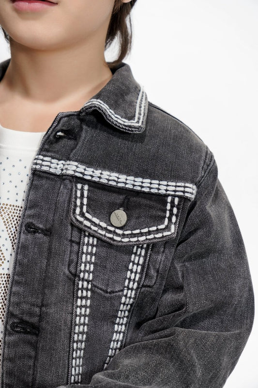 Treasury Kids Grey Washed Jacket - Valabasas