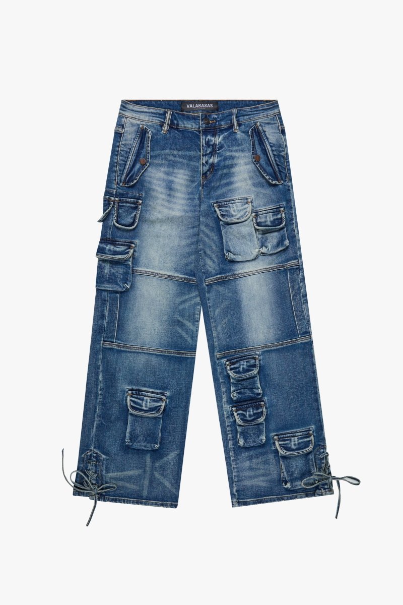 "TROOPER" BAGGY DENIM JEAN BLUE WASH - Valabasas