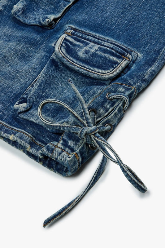 "TROOPER" BAGGY DENIM JEAN BLUE WASH - Valabasas