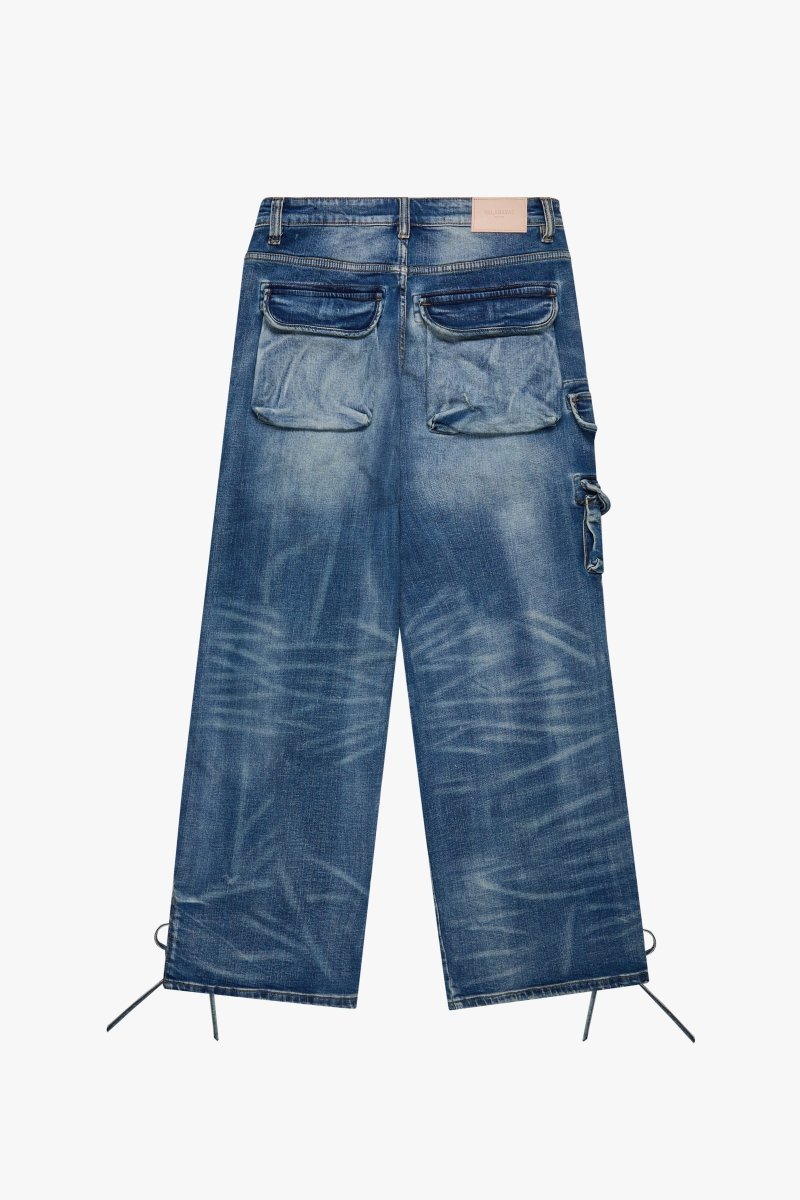 "TROOPER" BAGGY DENIM JEAN BLUE WASH - Valabasas