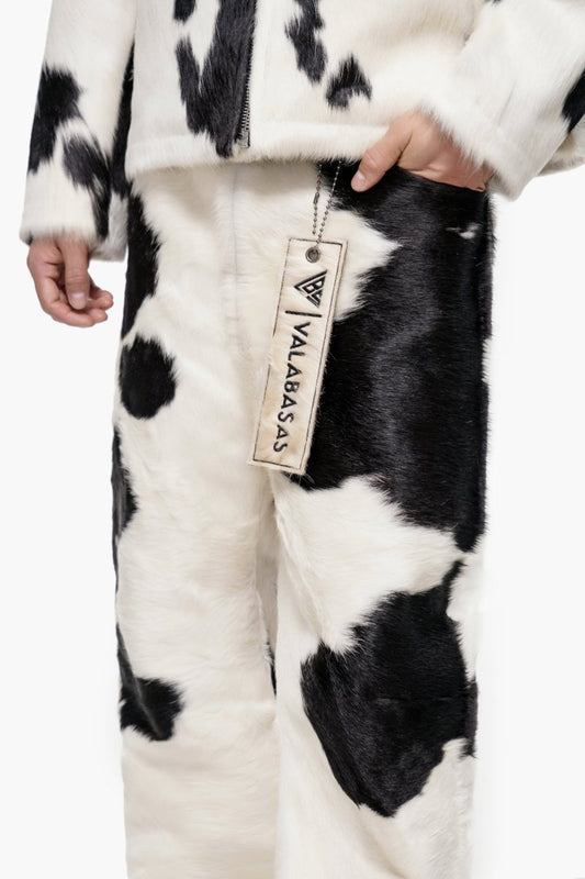 Trotto 100% Cowhide Pant – Black & White - Valabasas