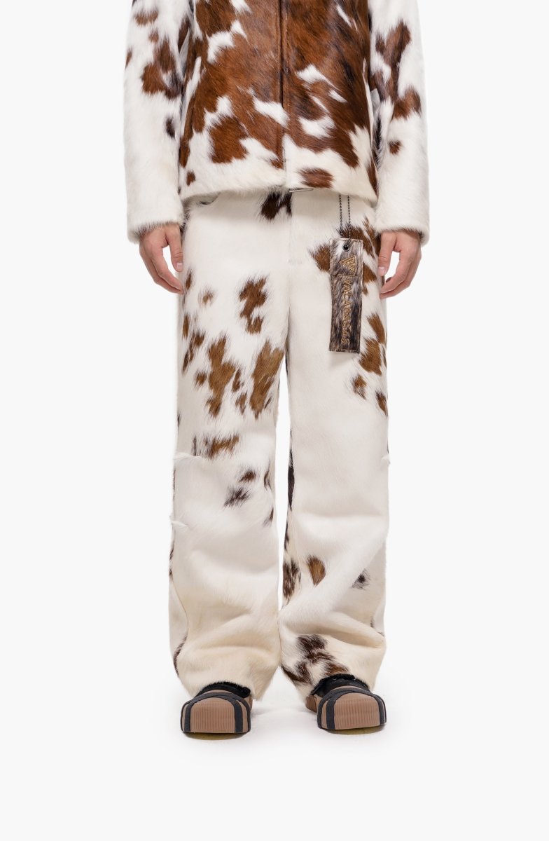 Trotto 100% Cowhide Pant – Brown & Cream - Valabasas