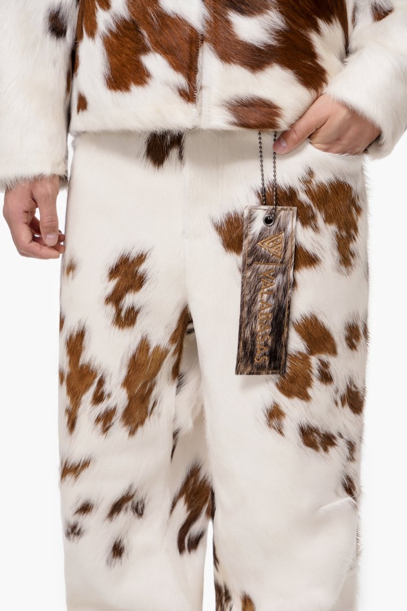 Trotto 100% Cowhide Pant – Brown & Cream - Valabasas