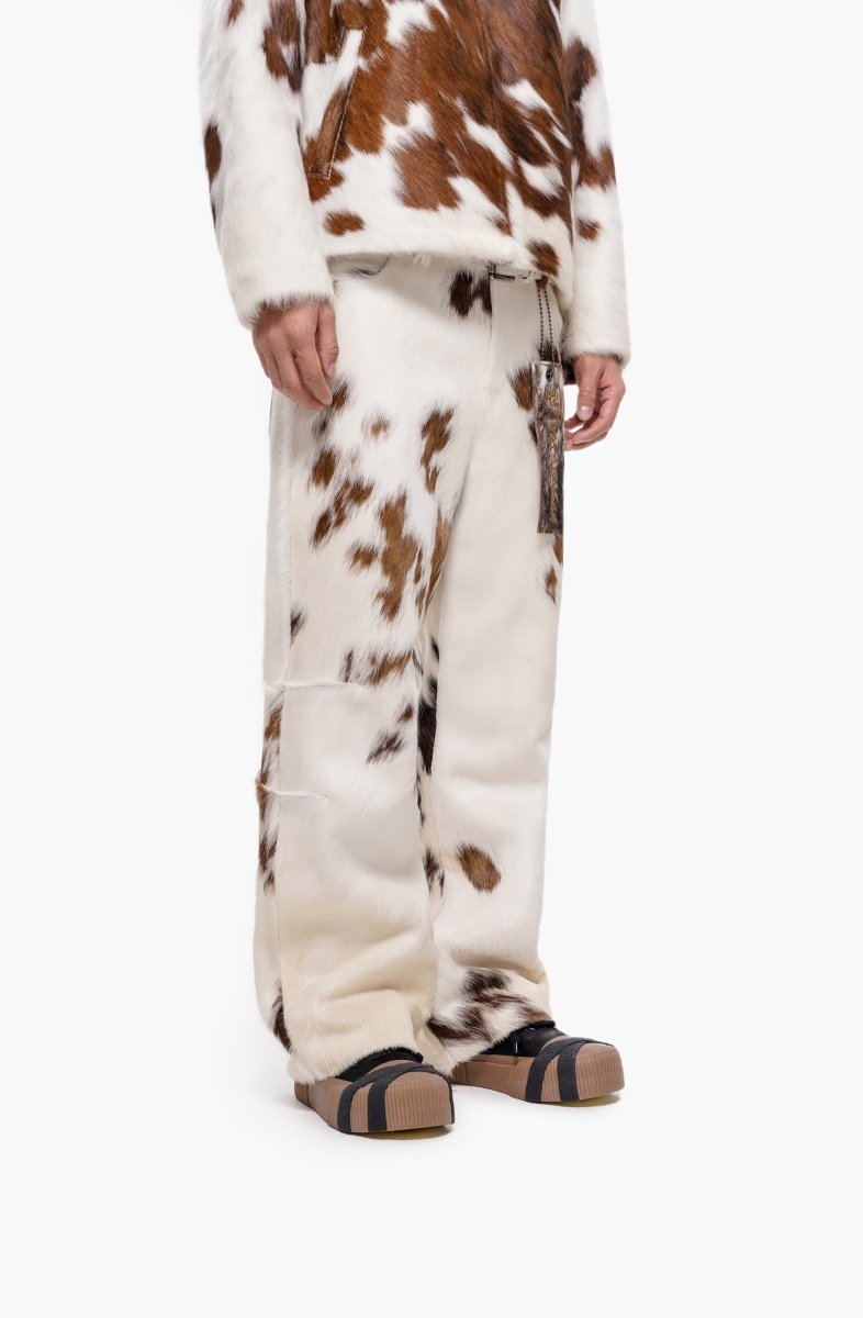 Trotto 100% Cowhide Pant – Brown & Cream - Valabasas