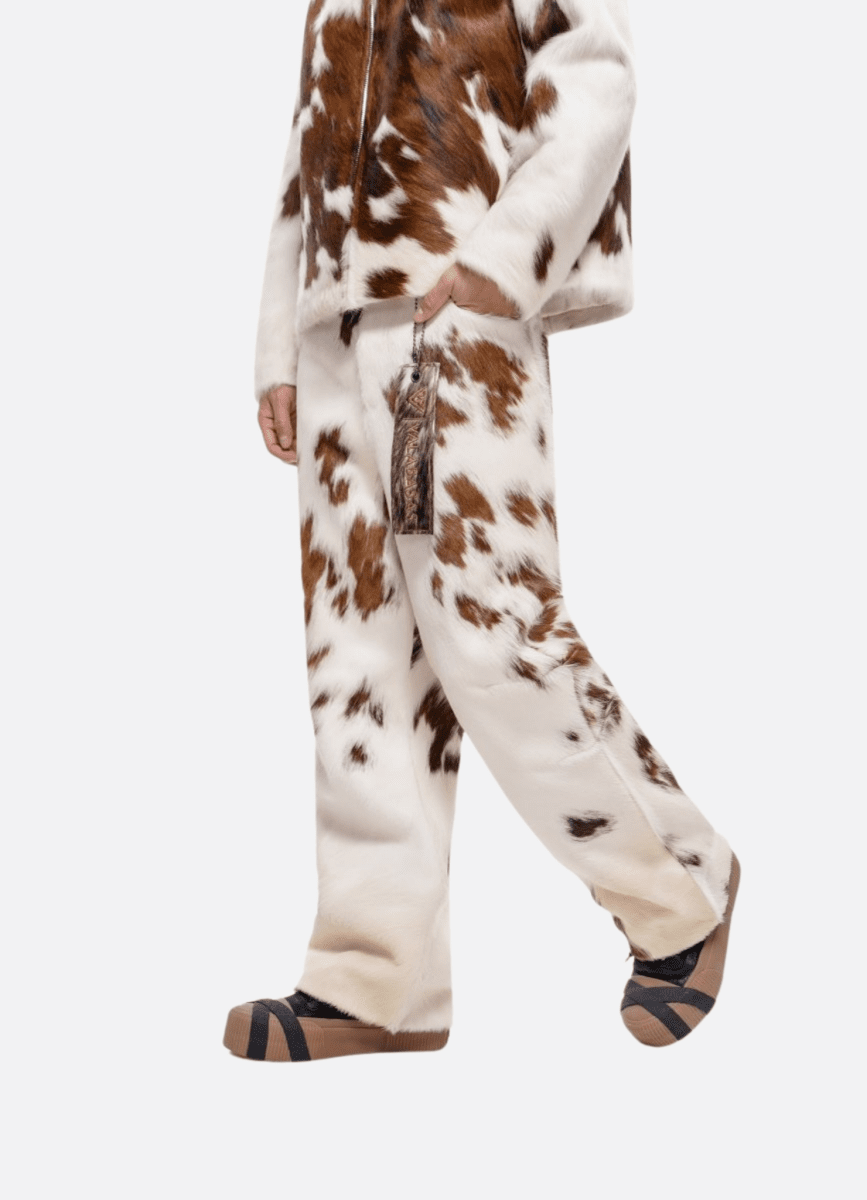 Trotto 100% Cowhide Pant – Brown & Cream - Valabasas