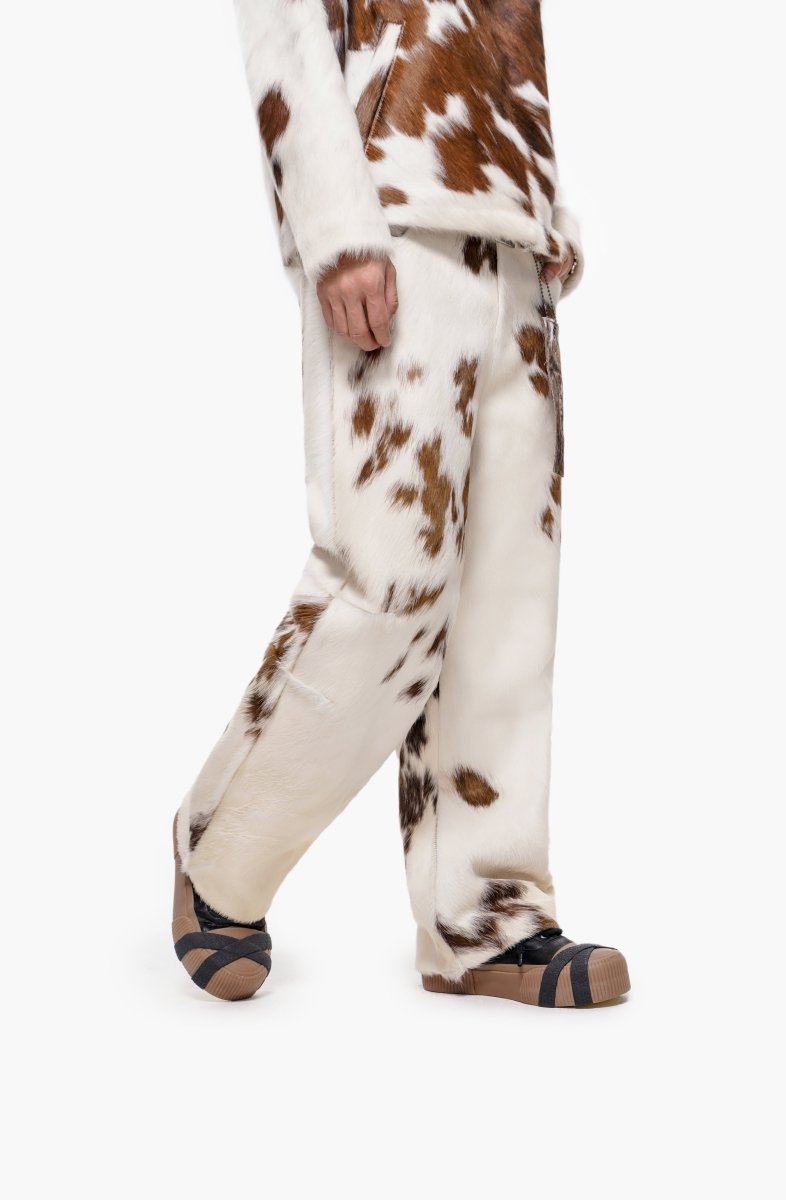 Trotto 100% Cowhide Pant – Brown & Cream - Valabasas