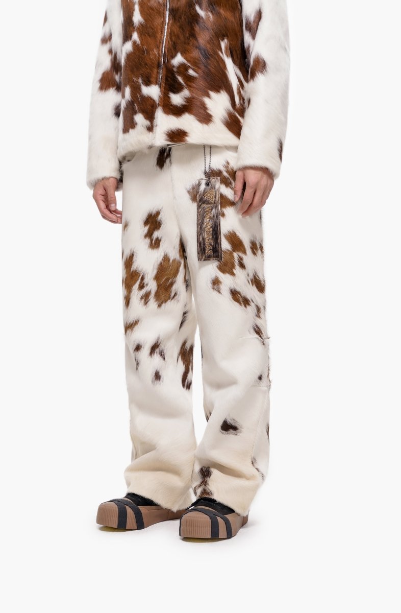 Trotto 100% Cowhide Pant – Brown & Cream - Valabasas