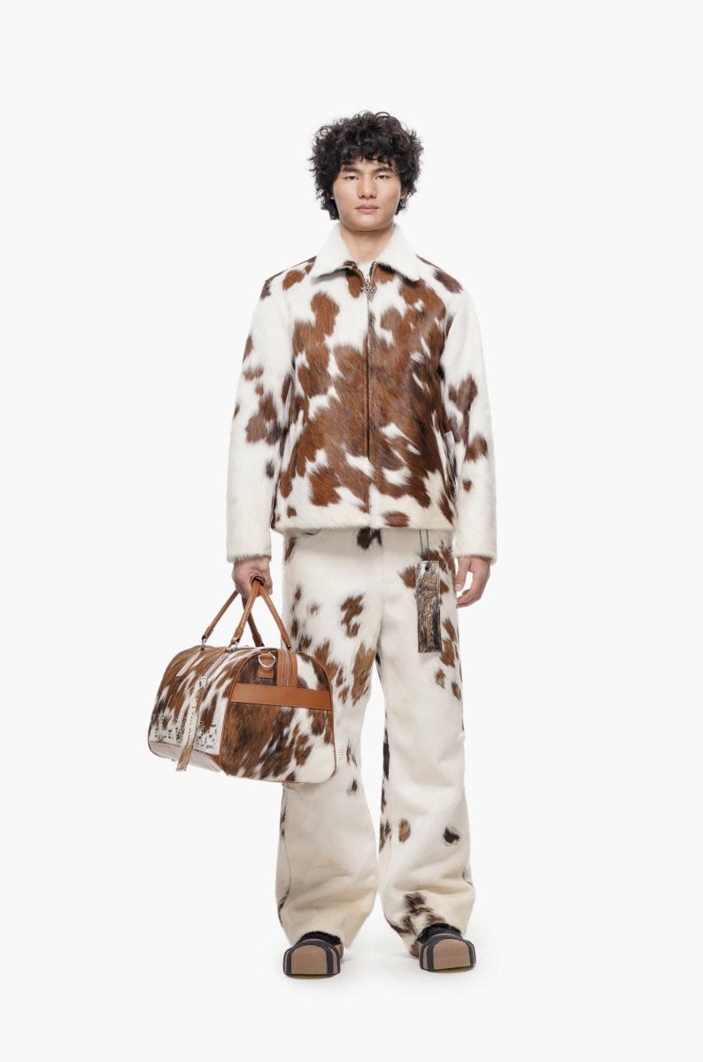 Trotto 100% Cowhide Pant – Brown & Cream - Valabasas