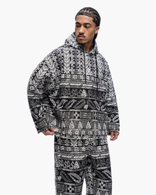 Tundra Black Woven Hoodie - Valabasas