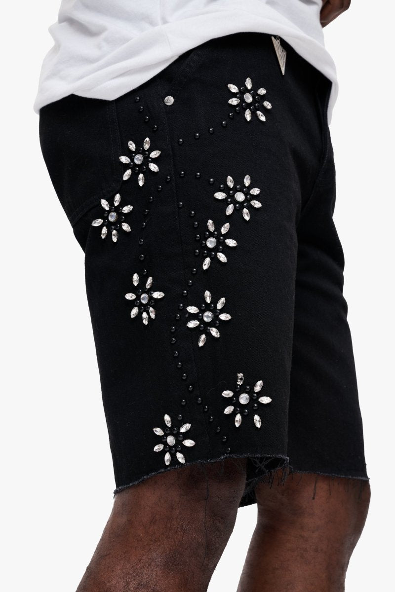 Turning Denim Shorts Jet Black - Valabasas