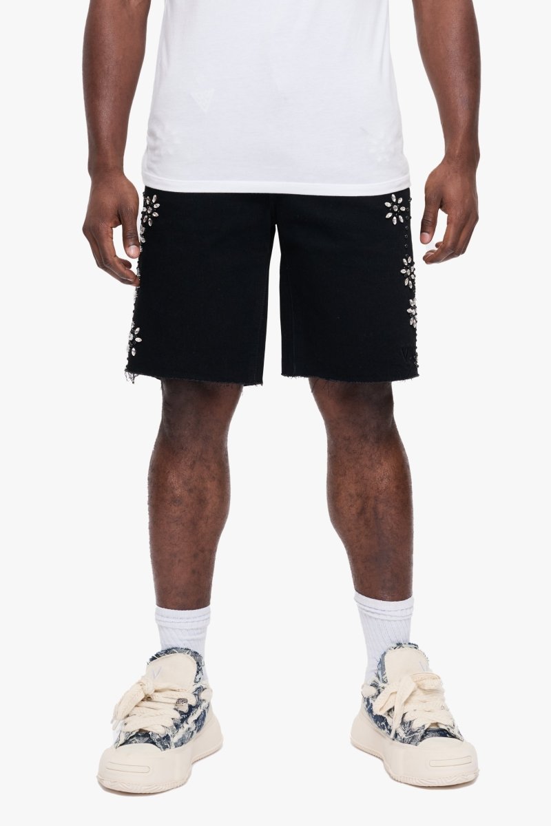 Turning Denim Shorts Jet Black - Valabasas