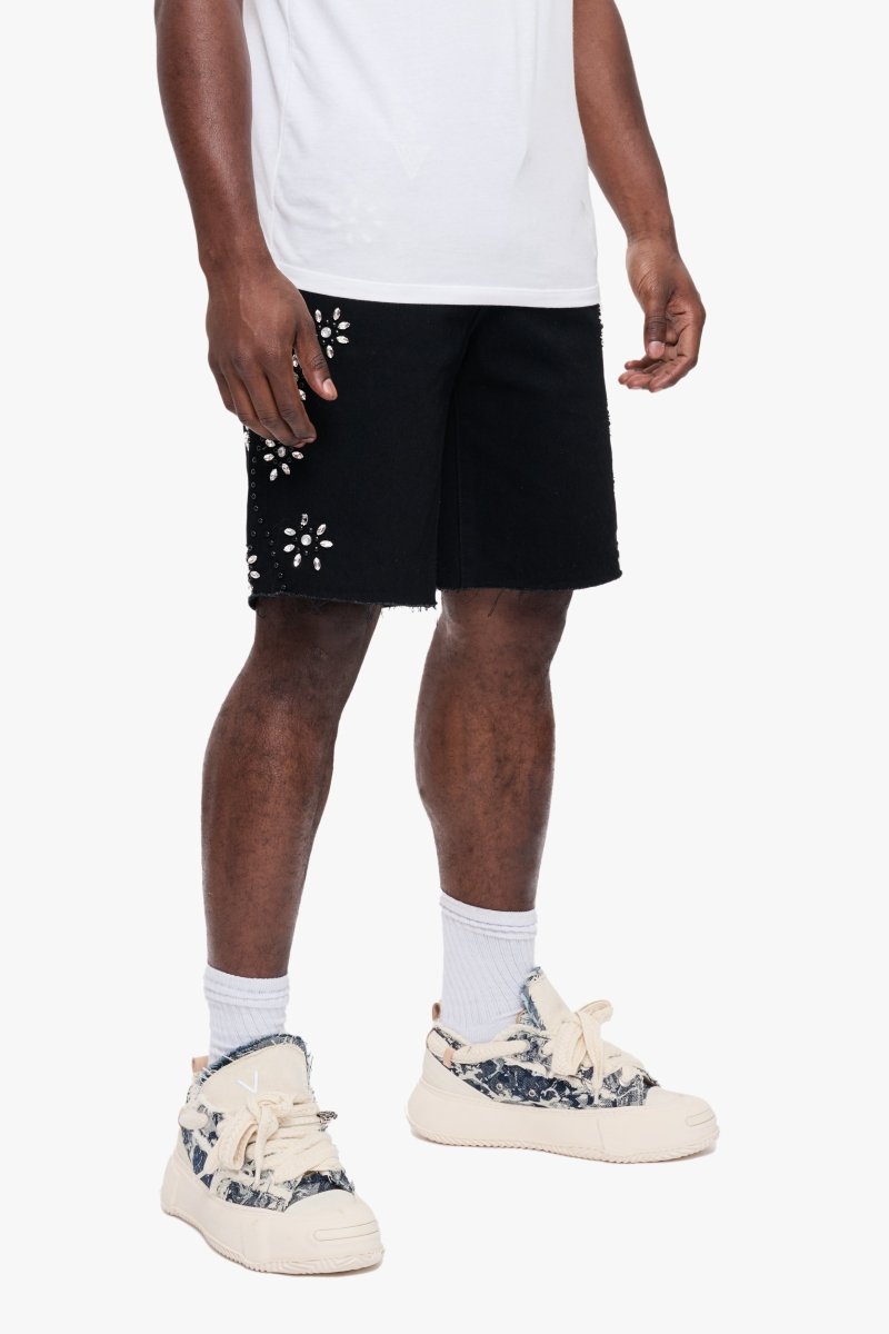 Turning Denim Shorts Jet Black - Valabasas