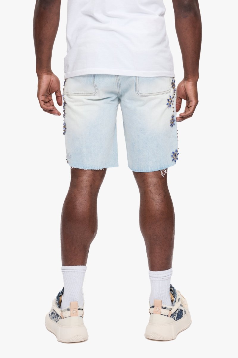 Turning Denim Shorts Light Wash - Valabasas