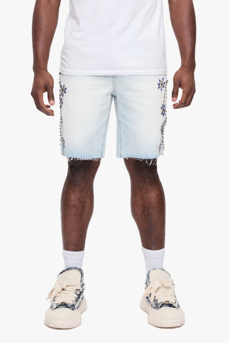 Turning Denim Shorts Light Wash - Valabasas