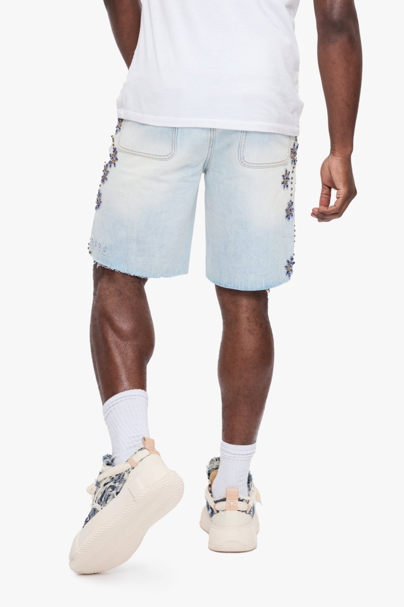 Turning Denim Shorts Light Wash - Valabasas