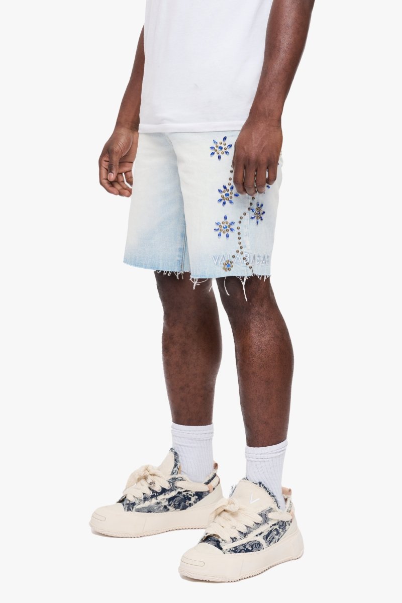 Turning Denim Shorts Light Wash - Valabasas