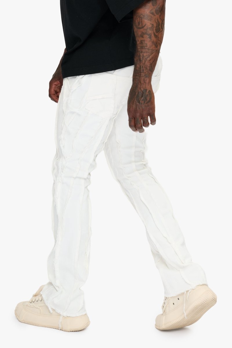 Twisted Denim Jean Stacked White - Valabasas