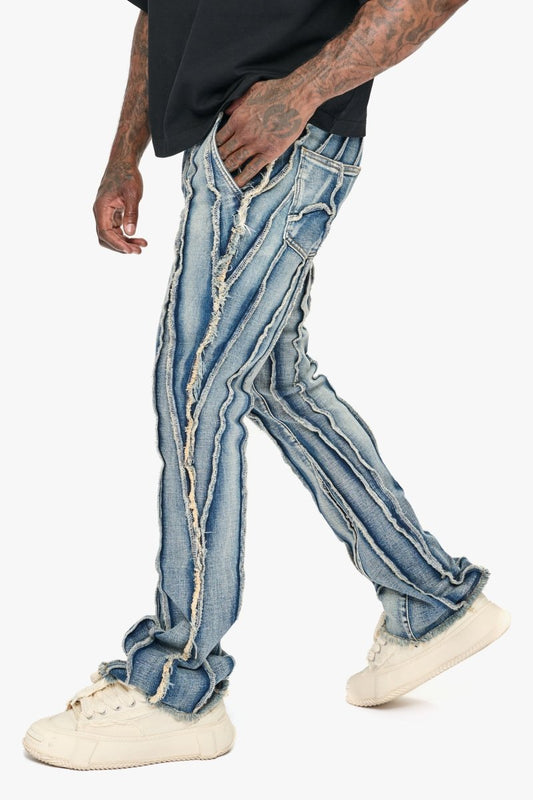 Twisted Stacked Denim Light Blue Wash - Valabasas
