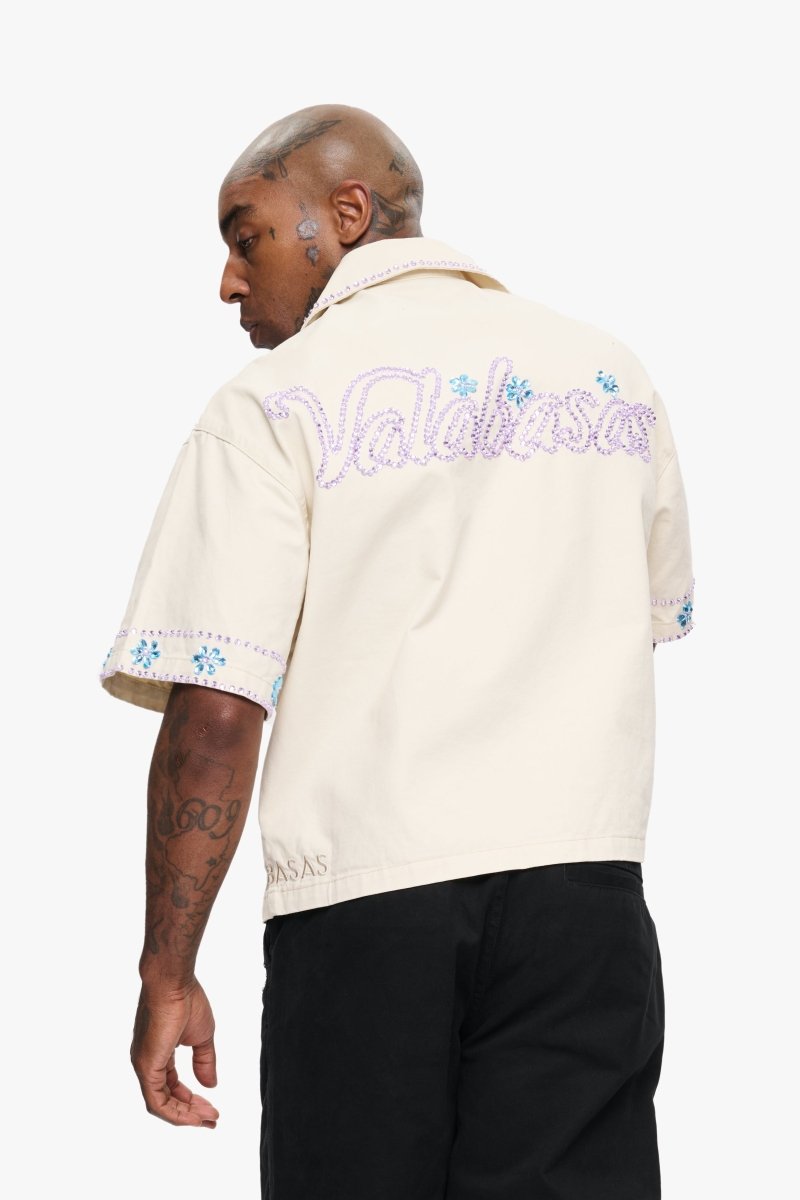 Under Pressure Cropped Button Down Cream - Valabasas