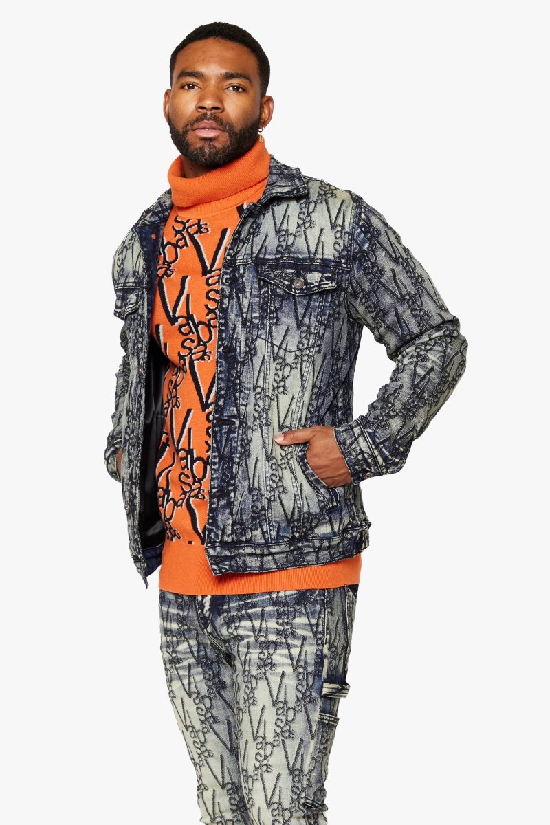 "V - INK" JACKET BLACK BLUE - Valabasas