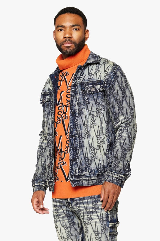 "V - INK" JACKET BLACK BLUE - Valabasas