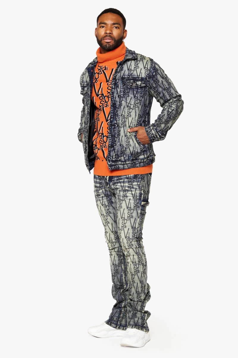 "V - INK" JACKET BLACK BLUE - Valabasas