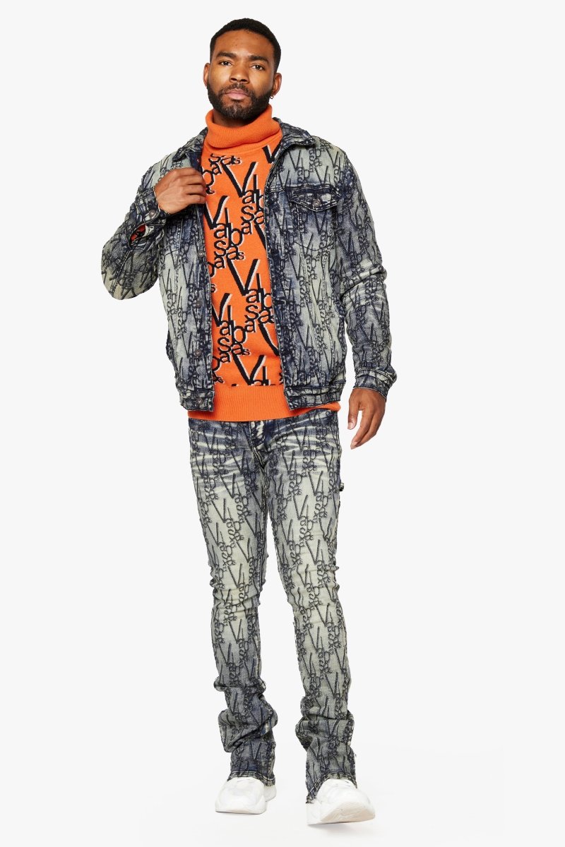 "V - INK" JACKET BLACK BLUE - Valabasas