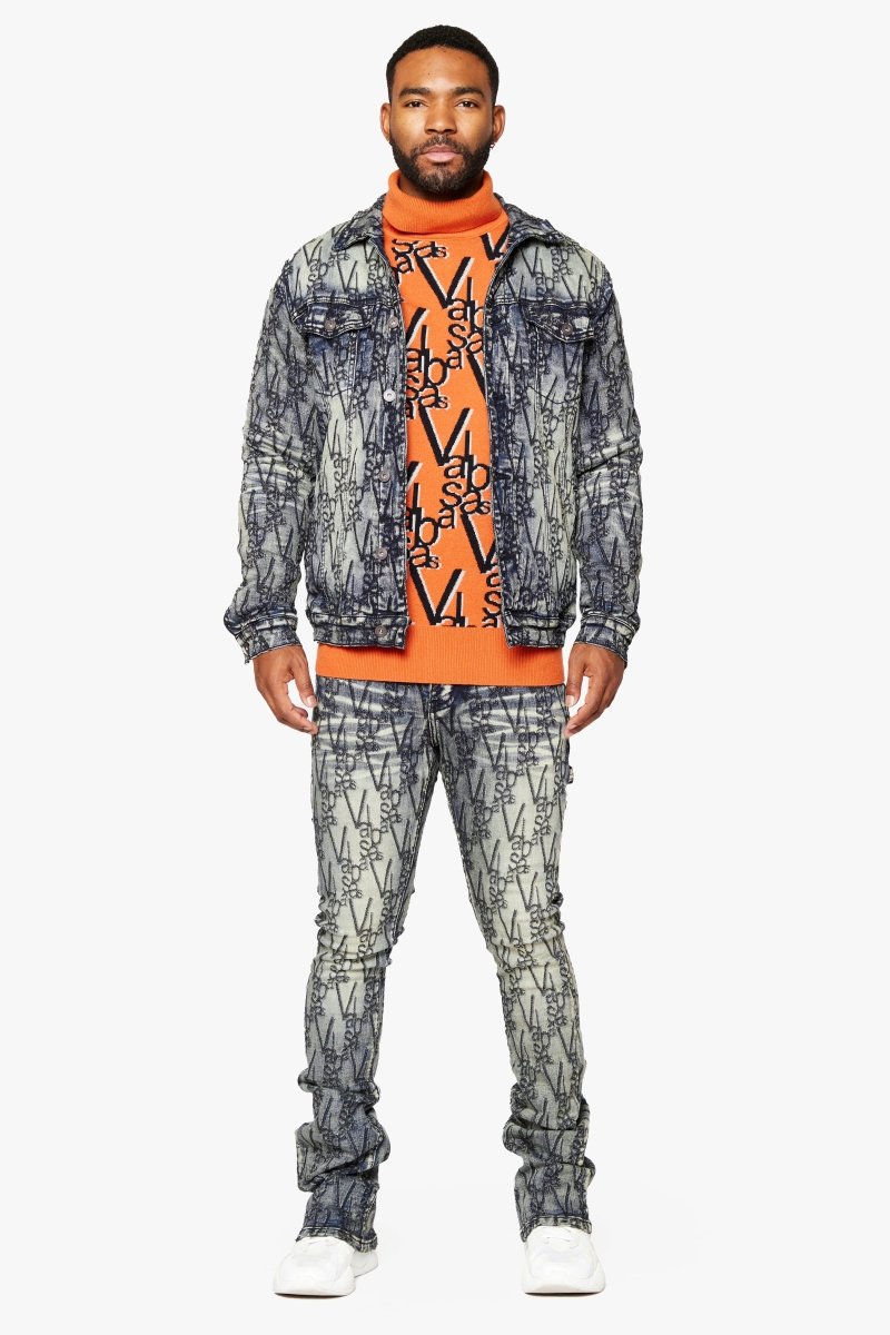 "V - INK" JACKET BLACK BLUE - Valabasas