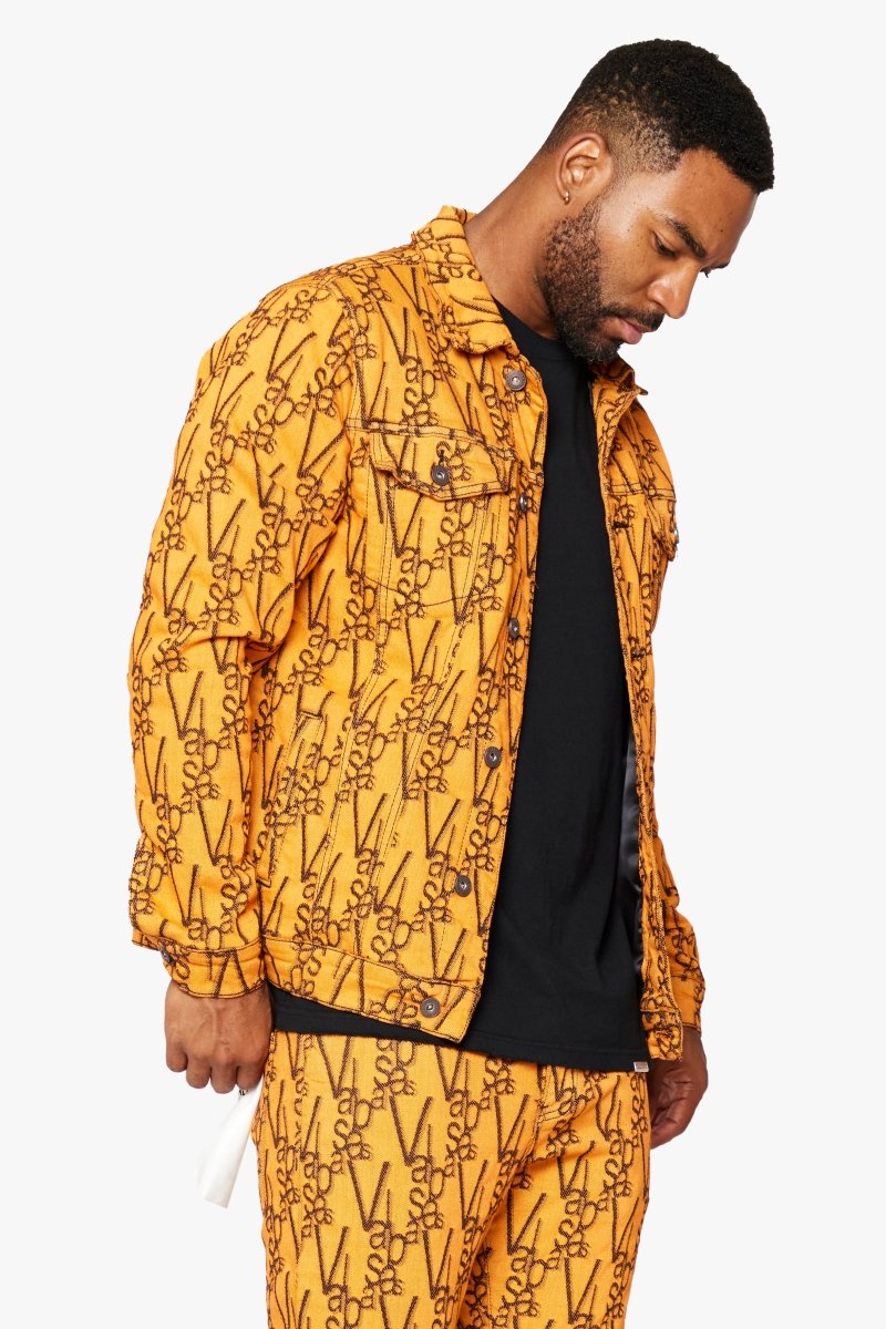 "V - INK" JACKET BLACK ORANGE - Valabasas