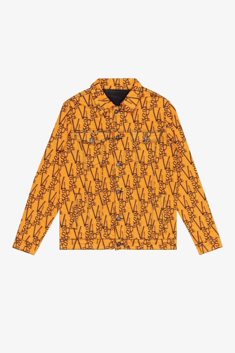 "V - INK" JACKET BLACK ORANGE - Valabasas