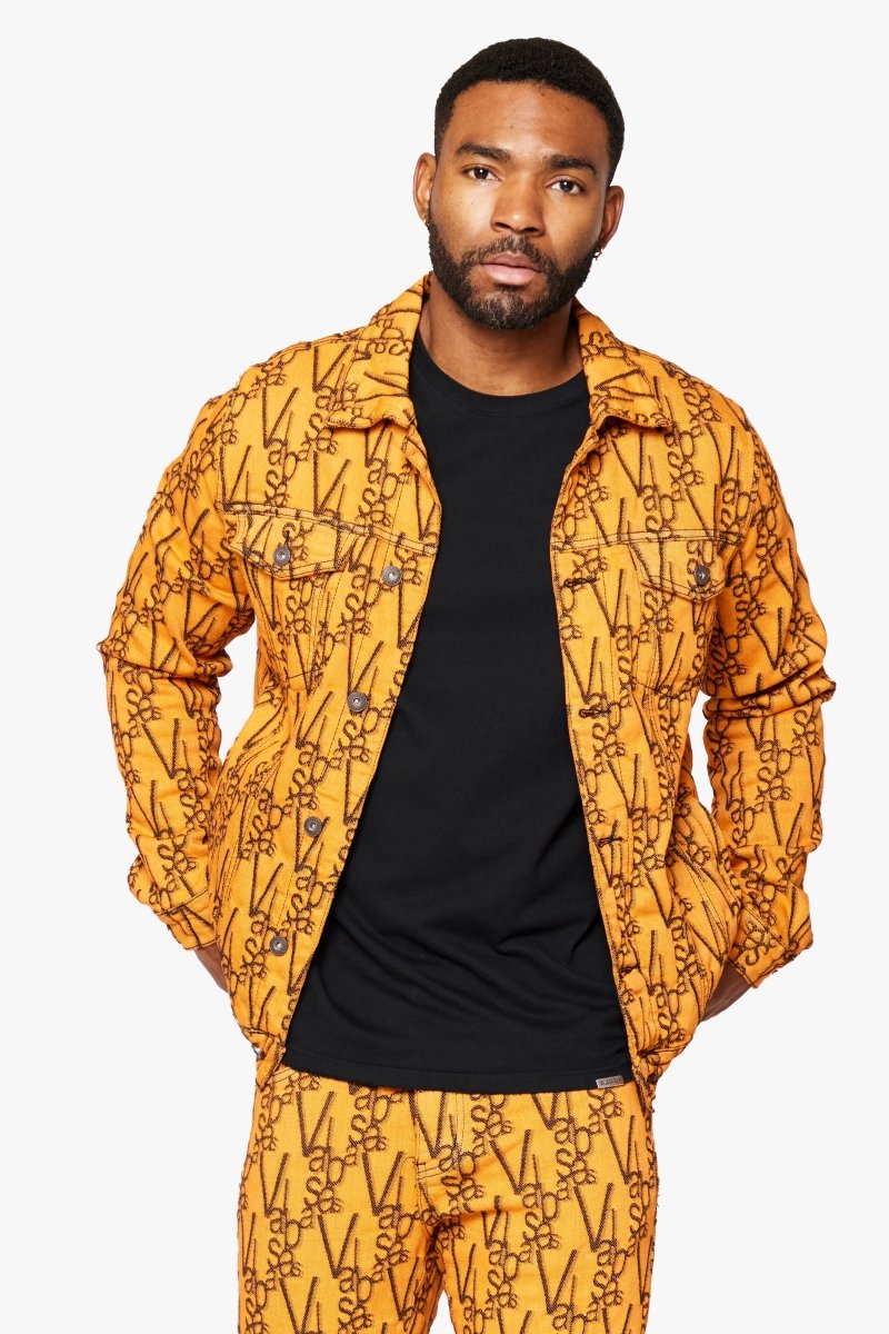 "V - INK" JACKET BLACK ORANGE - Valabasas